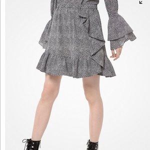 Michael Kors Printed Ruffed Skirt